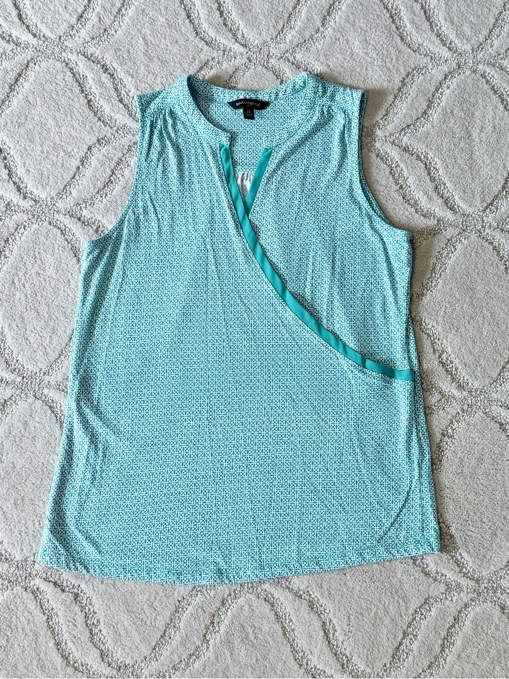 Banana Republic Sleeveless Surplice Tank in Aqua Blue